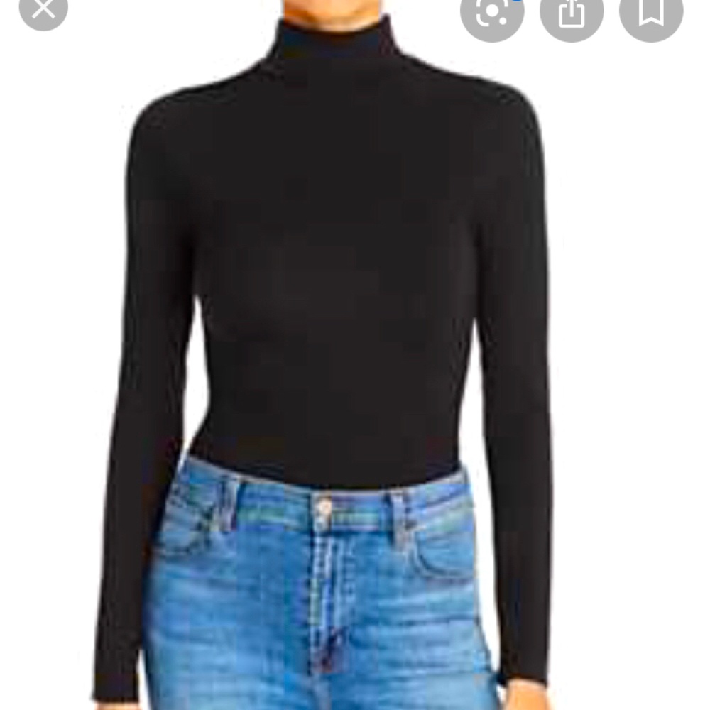 Petite Black Turtleneck Bodysuit NWT